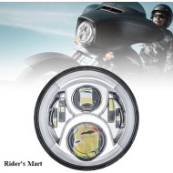 HEADLIGHT 7 INCH LED CHROME TWO SIDE LED STRIPS