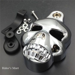 HORN COVER SKULL CHROME