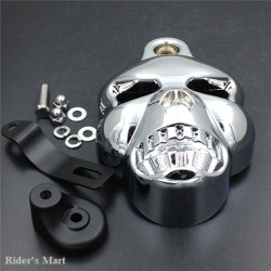 HORN COVER SKULL CHROME