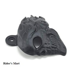 HORN COVER SKULL BLACK FLAMES