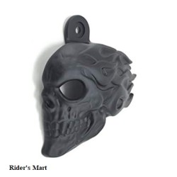 HORN COVER SKULL BLACK FLAMES