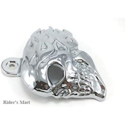 HORN COVER SKULL CHROME FLAMES