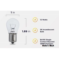 BULB 12 VOLT WHITE SINGLE TERMINAL