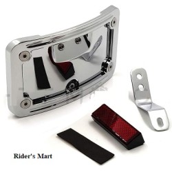 LICENSE PLATE BRACKET CHROME CURVED FOR HARLEY