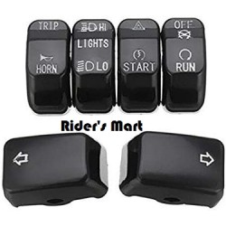 BUTTON CAPS SWITCH BLACK SOFTAIL 6 PCS