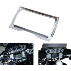 Chrome Deluxe Tri-Line Stereo Trim Cover for Harley Street Glide FLH 2014-19.