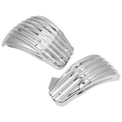 Chrome Battery Side Covers Set Rippled for Harley Davidson Softail 18-Up