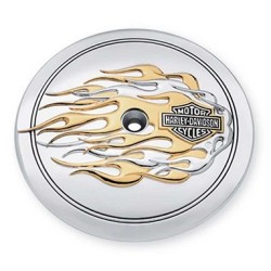 BREATHER AIR CHROME FLAME TRIM Harley- Davidson Gold & Chrome Flames Collection Air Cleaner Trim