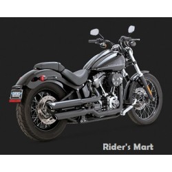 EXHAUST SLIPONS BK SOFTAIL TWIN SLASH