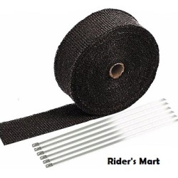 EXHAUST TAPE 10M BLACK FIBER GLASS