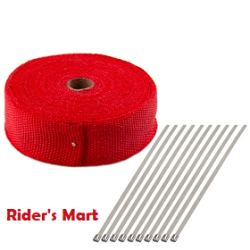 EXHAUST TAPE 10M RED FIBER GLASS