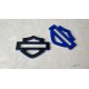 BAR AND SHIELD Harley Davidson Emblems, 2 pcs, Blue&Black, Fuel Gas Tank Badge!