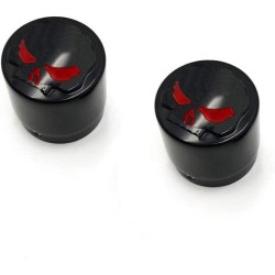 AXLE CAP BLACK WHITE RED SKULL