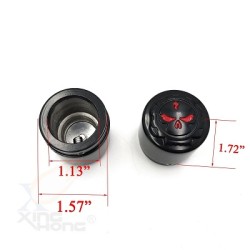 AXLE CAP BLACK WHITE RED SKULL