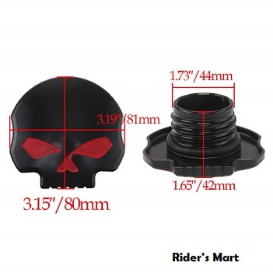 FUEL CAP BLACK SKULL